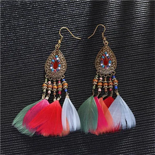 8 Styles, Bohemian feather Earring