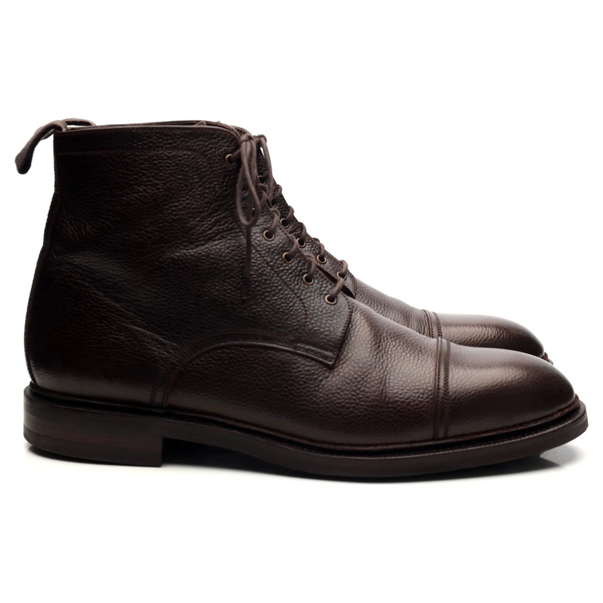 '80179' Dark Brown Leather Boots UK 11 EE