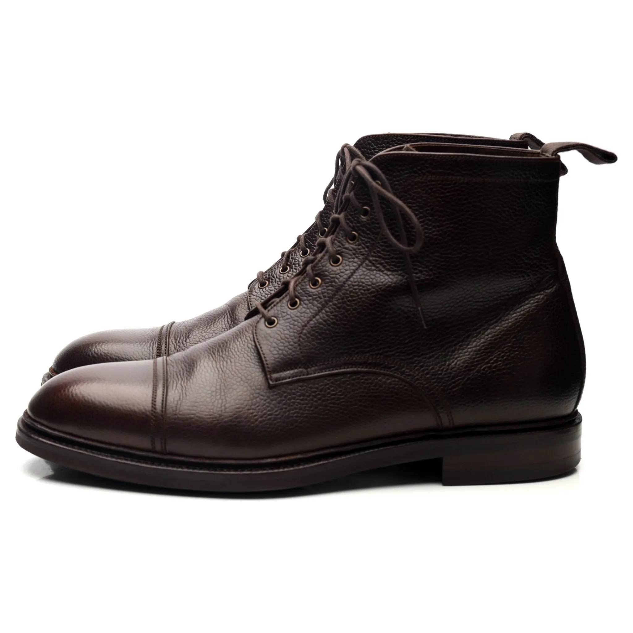 '80179' Dark Brown Leather Boots UK 11 EE