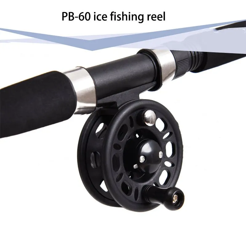 80cm High Quality Black Solid Ice Fishing Rod Reel Set