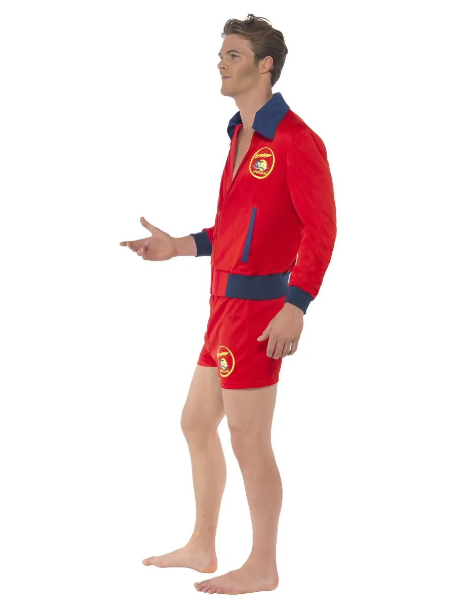 80's Baywatch Lifeguard Costume Adult Red Beach Patrol Outfit