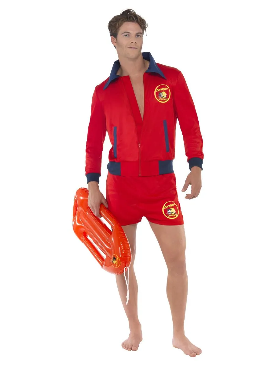 80's Baywatch Lifeguard Costume Adult Red Beach Patrol Outfit