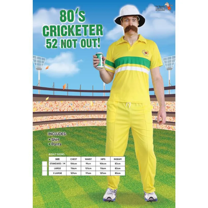 80's Cricketer Adult Costume 52 Not Out