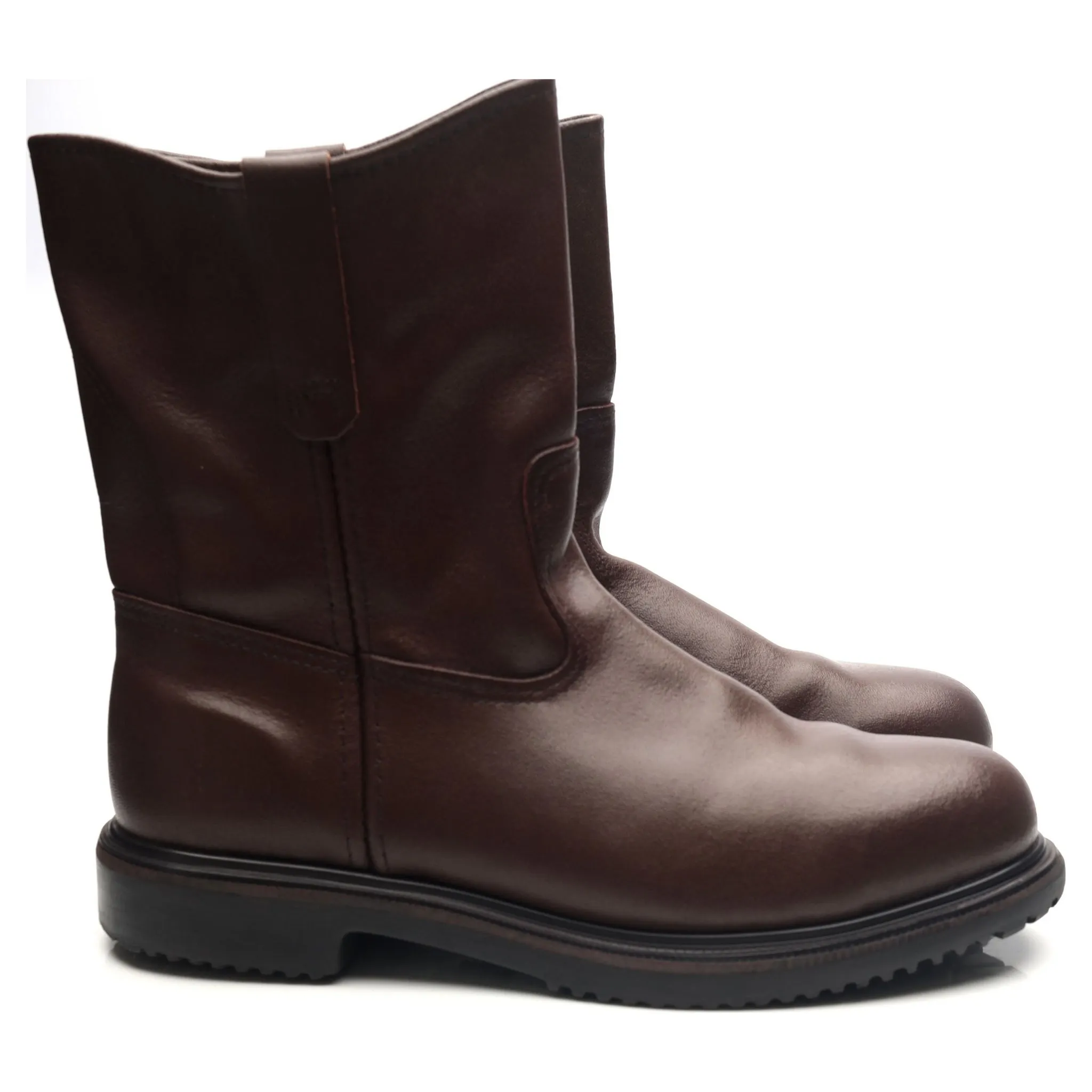 '8264' Dark Brown Leather Pull On Boots UK 10.5 US 11.5