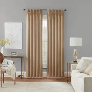 84"x25" Serendipity 5 Pinch Pleat Light Filtering Curtain Panel Linen - Waverly