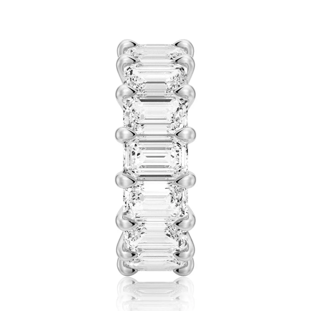 8.9 CT. Prong-Set Emerald-Cut Moissanite Eternity Wedding Band