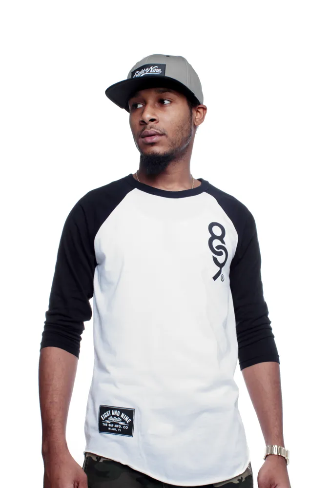 89 Keys 3/4 Sleeve Raglan Black