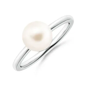 8mm Classic Freshwater Cultured Pearl Solitaire Ring