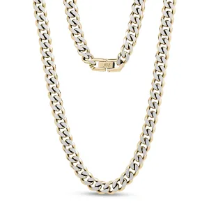 8mm Two Tone Cuban Link Chain