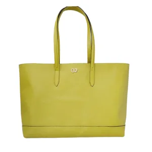 90 Feet Malti Classic Lime Green Real Leather Tote Bag