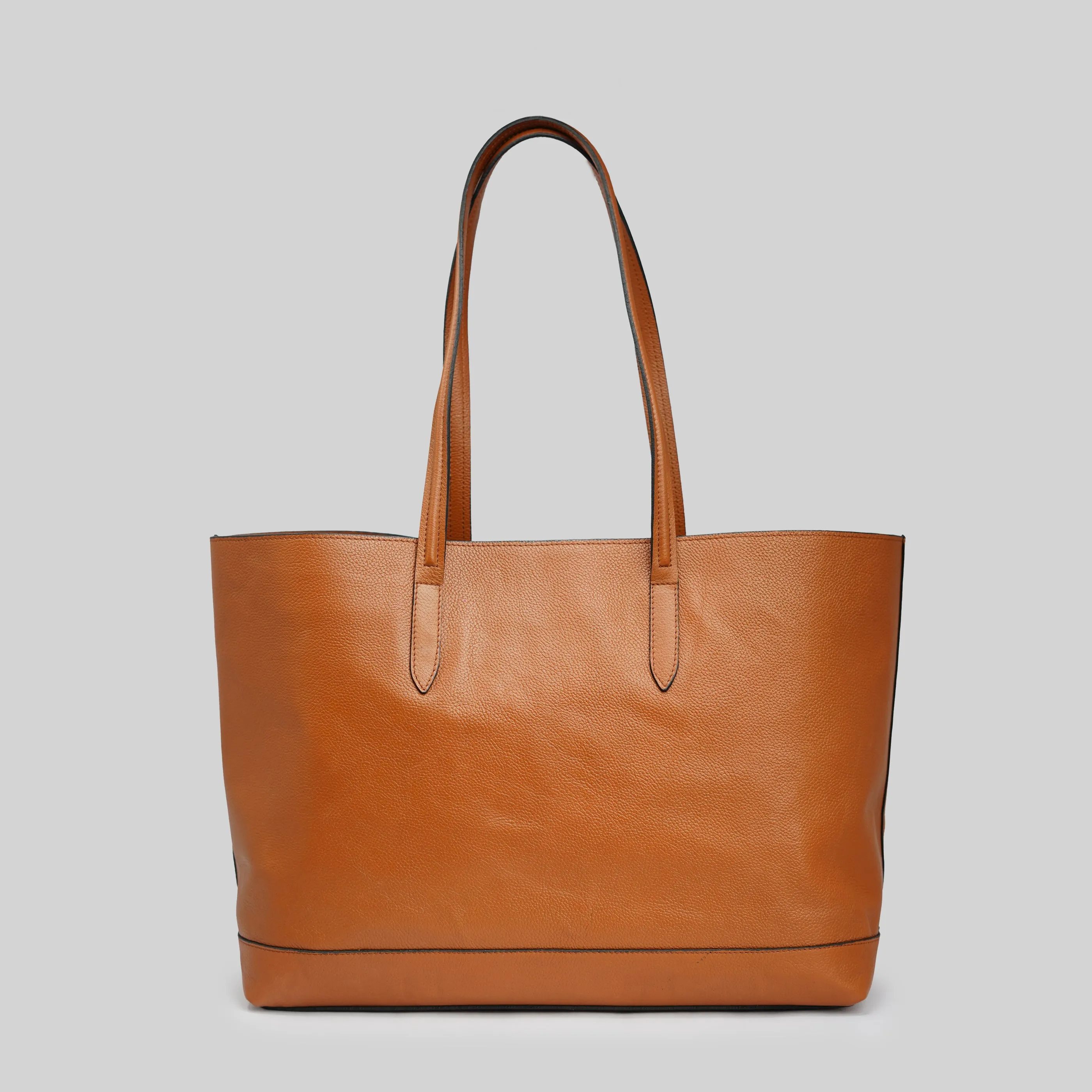 90 Feet Malti Classic Tan Real Leather Tote Bag