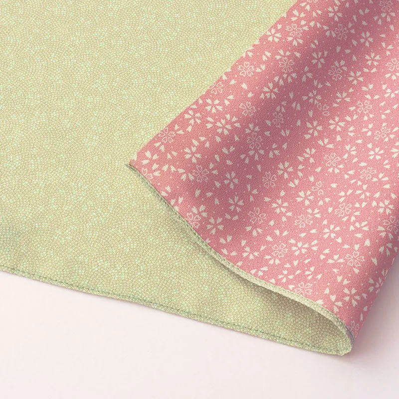 90 Polyester Amunzen Reversible | Fine Sharkskin Pattern/Sakura Light Green/Pink