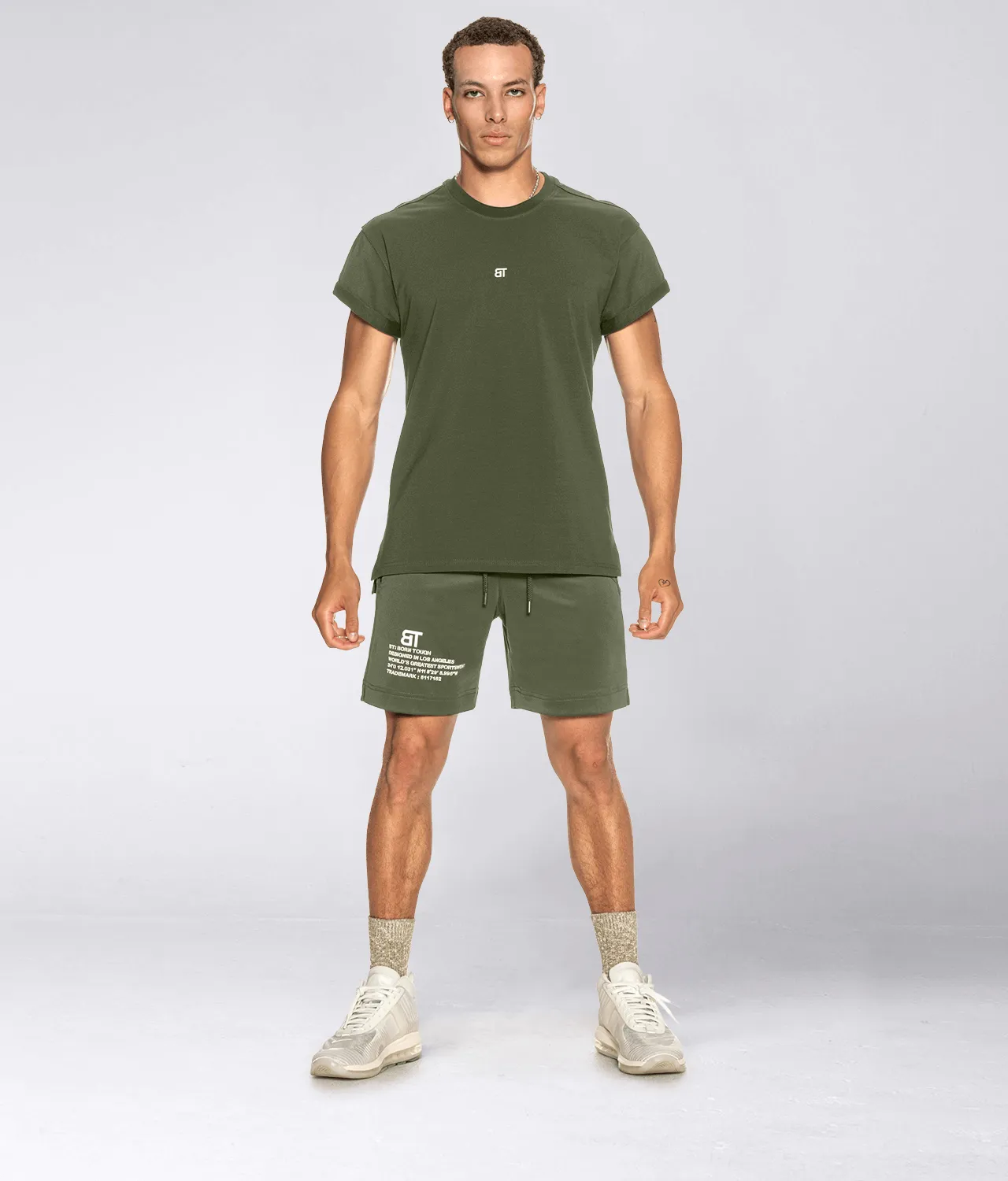 900 . Viscose Regular-Fit Back Roll T-Shirt - Military Green