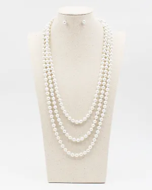 90"L Classic Strand with Matching Stud Earrings