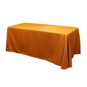 90"x132" Rectangular Oblong Polyester Tablecloth - Burnt Orange