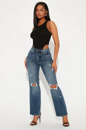 90's High Rise Baggy Jeans - Dark Wash