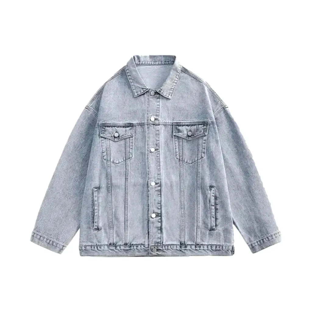 90s inspired street wear men's denim jacket