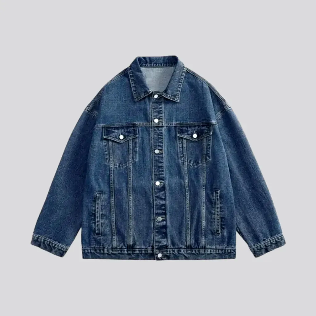 90s inspired street wear men's denim jacket