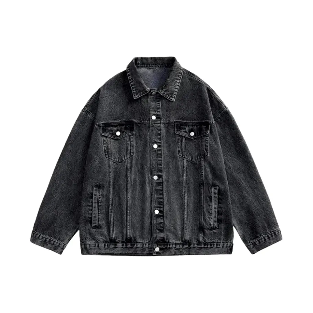 90s inspired street wear men's denim jacket