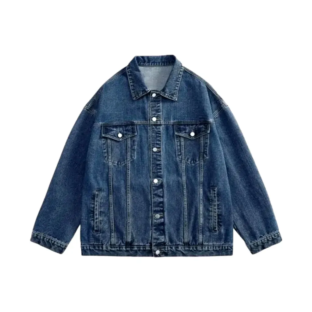 90s inspired street wear men's denim jacket