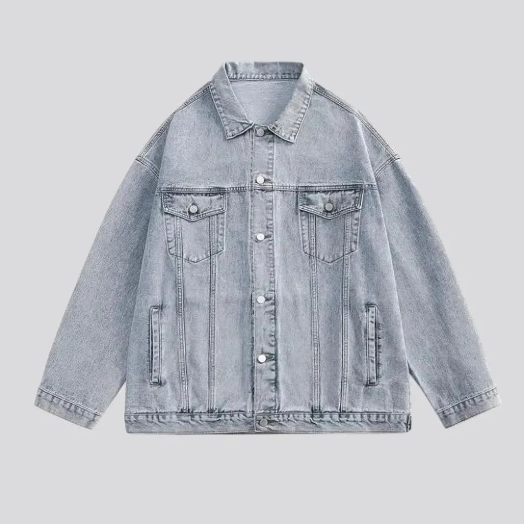 90s inspired street wear men's denim jacket