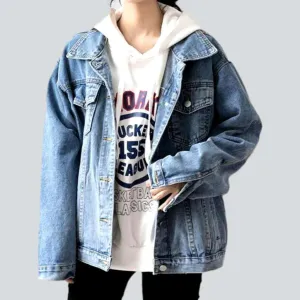 90s light-wash denim jacket
 for ladies