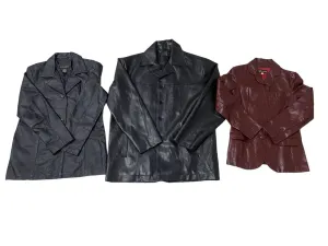 90s Vintage Leather Blazer Jackets Mixed - 09 Pcs