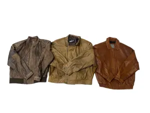 90s Vintage Leather Bomber Jackets Mixed - 12 Pcs