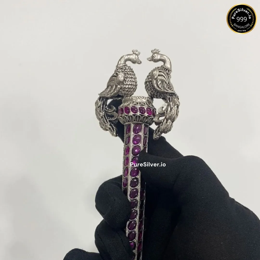 925 Luxury Pure Silver Mayura Peacock Bell