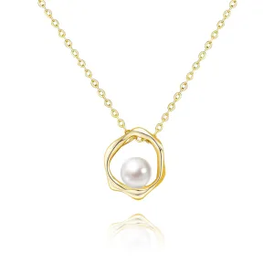 925 Silver Mobius Loop Pearl Necklace