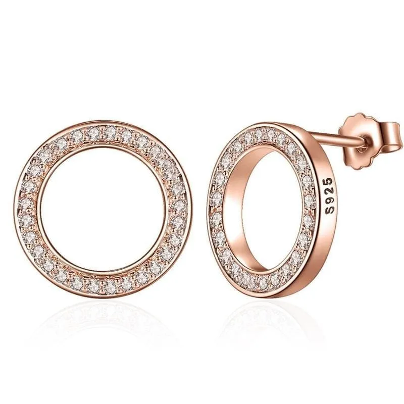 925 Sterling Circular Silver Stud Earrings