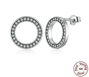 925 Sterling Circular Silver Stud Earrings