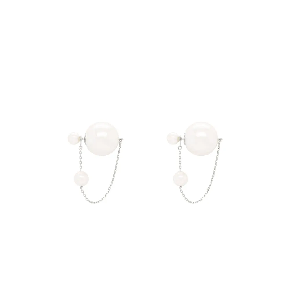 925 Sterling Silver 5MM Swarovski Pearl Closure Dangle Earring