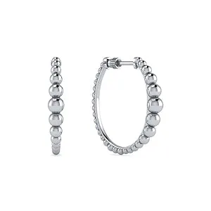 925 Sterling Silver Bujukan 25mm Classic Hoop Earrings