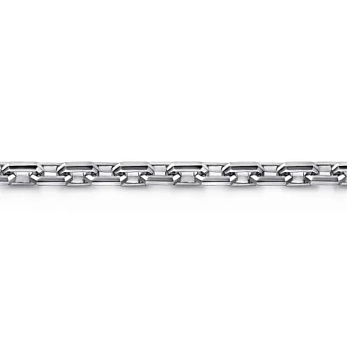 925 Sterling Silver Faceted Chain Bracelet