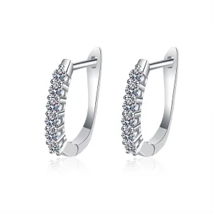 925 Sterling Silver U-Shape Moissanite Earrings