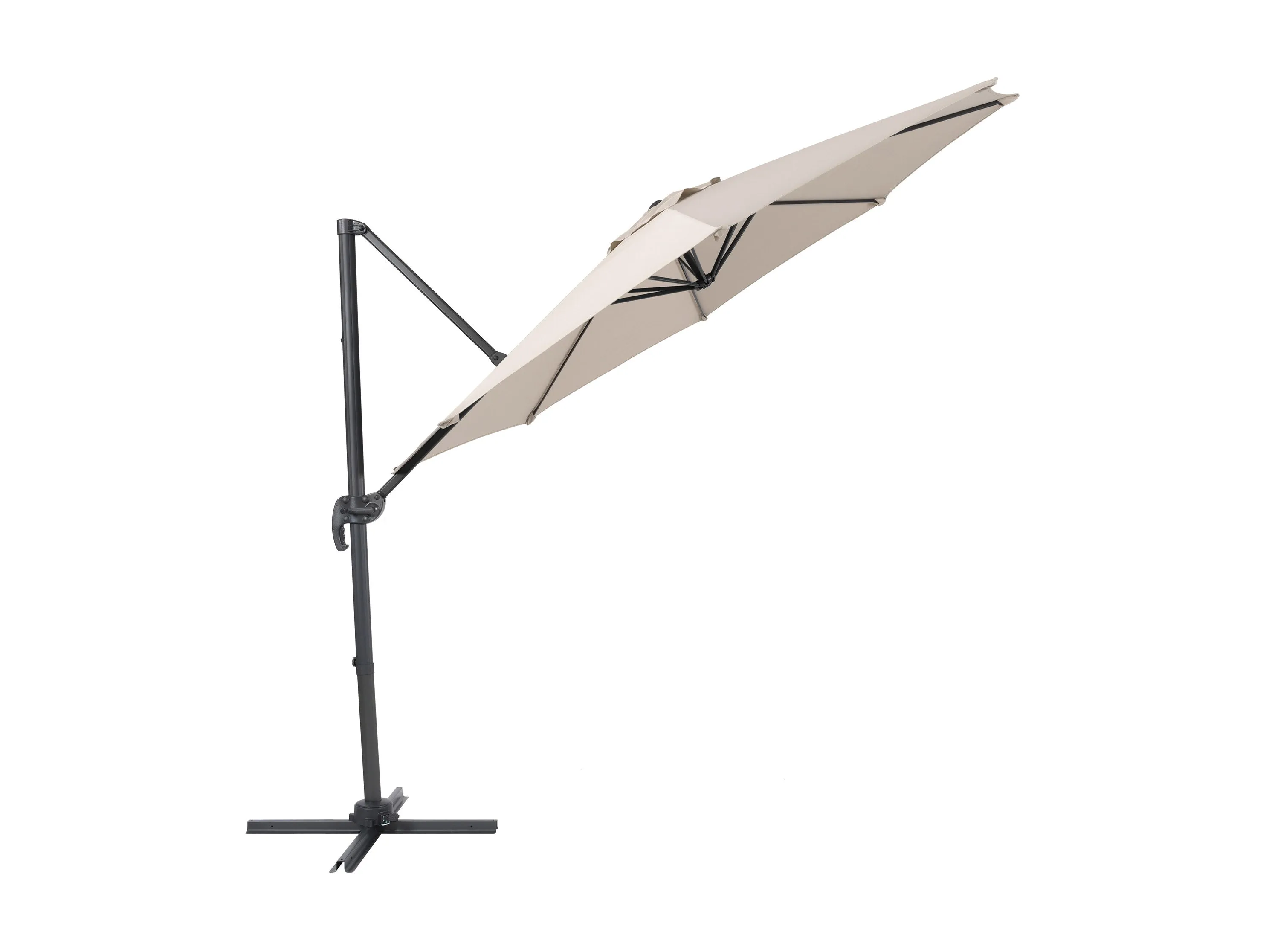 9.5ft Offset Patio Umbrella, 360 Degree - Off White