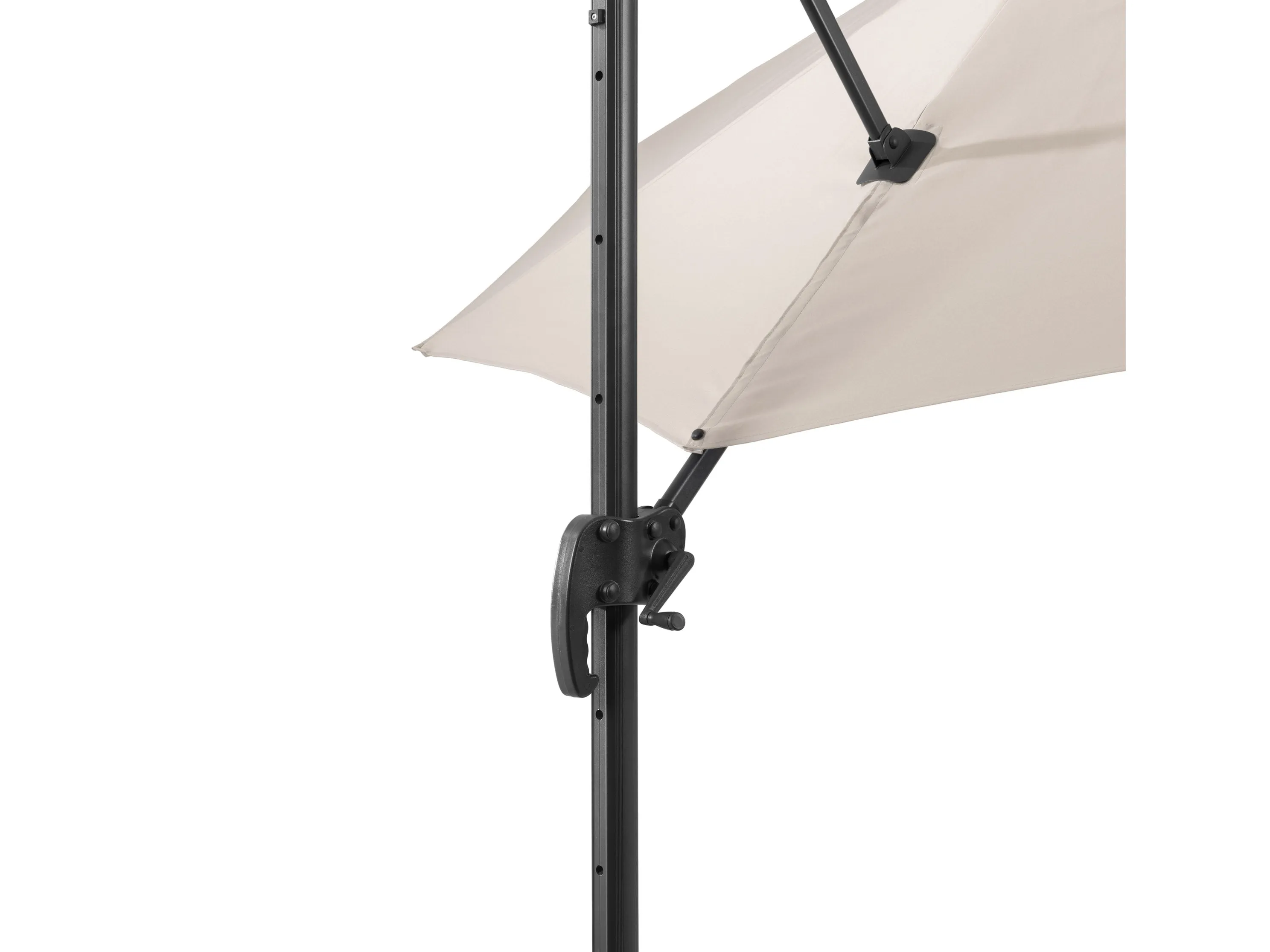 9.5ft Offset Patio Umbrella, 360 Degree - Off White