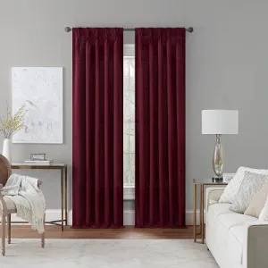 95"x25" Serendipity 5 Pinch Pleat Light Filtering Curtain Panel Cabernet - Waverly