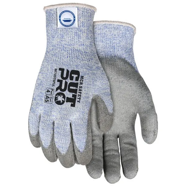 9672DT5PUL MCR Safety Cut Resistant Gloves, Dyneema, Large, Gray, 10 ga THK