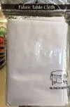 96" Round Fabric Tablecloth- White