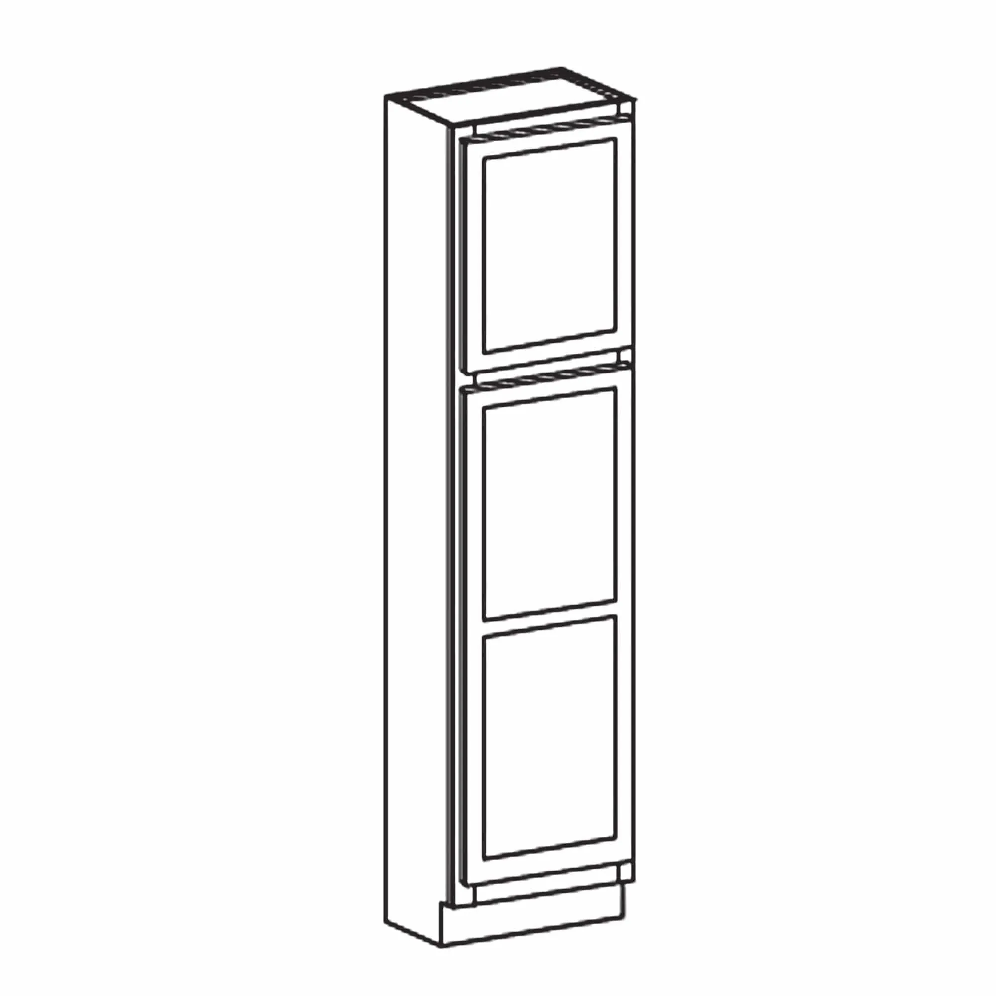 96" Tall Pantry Elegant Oak Craftsman Shaker 1-1/4" Overlay Cabinet 18", 24" & 30" Wide