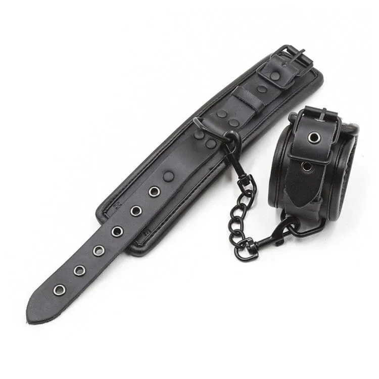 9855M      Black Beauty Padded Wrist Cuffs with Matte Black Hardware