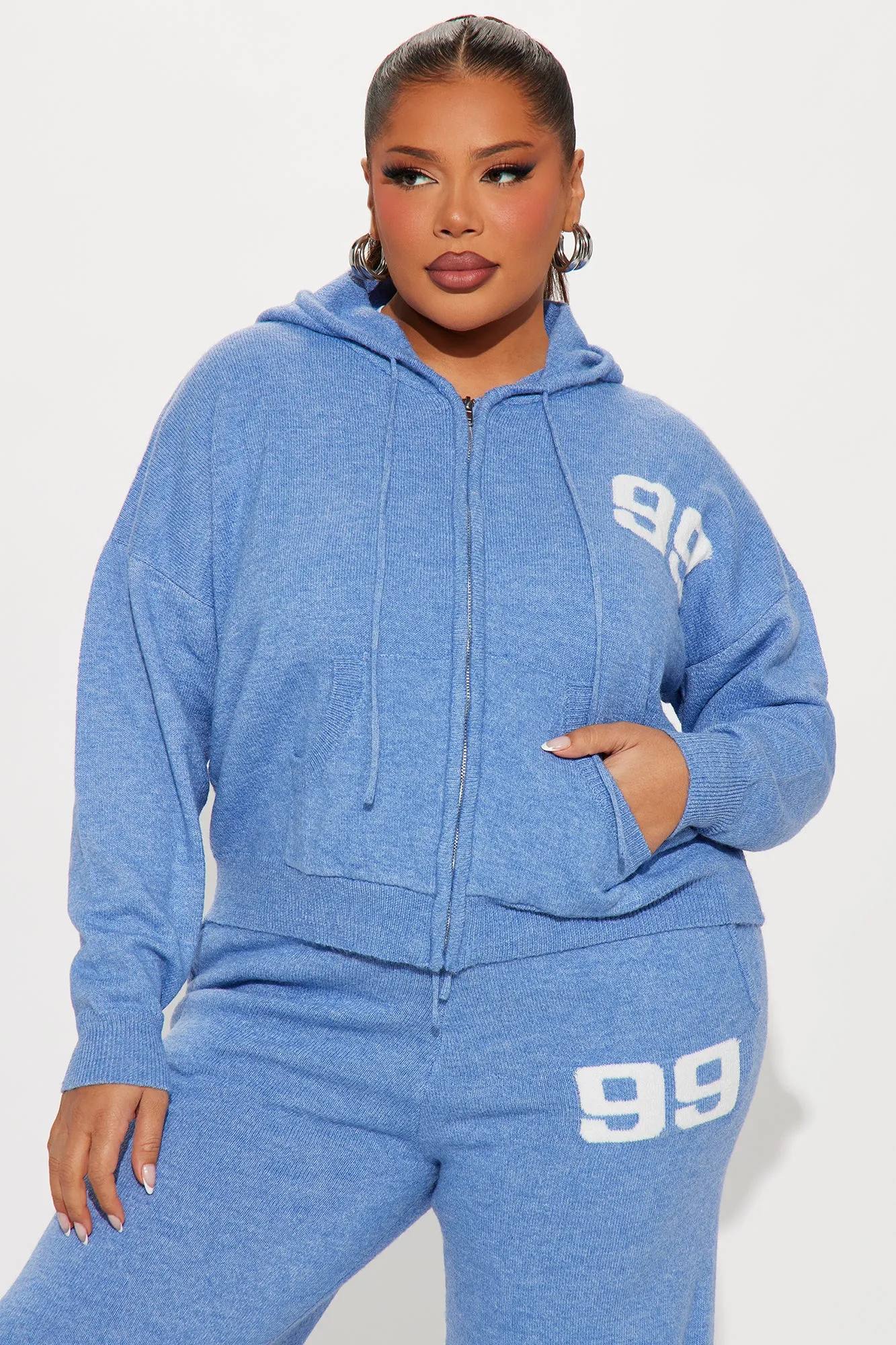 99 Problems Sweater Pant Set - Blue