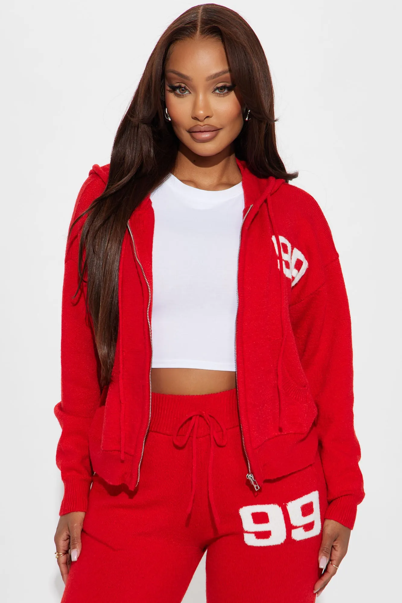 99 Problems Sweater Pant Set - Red