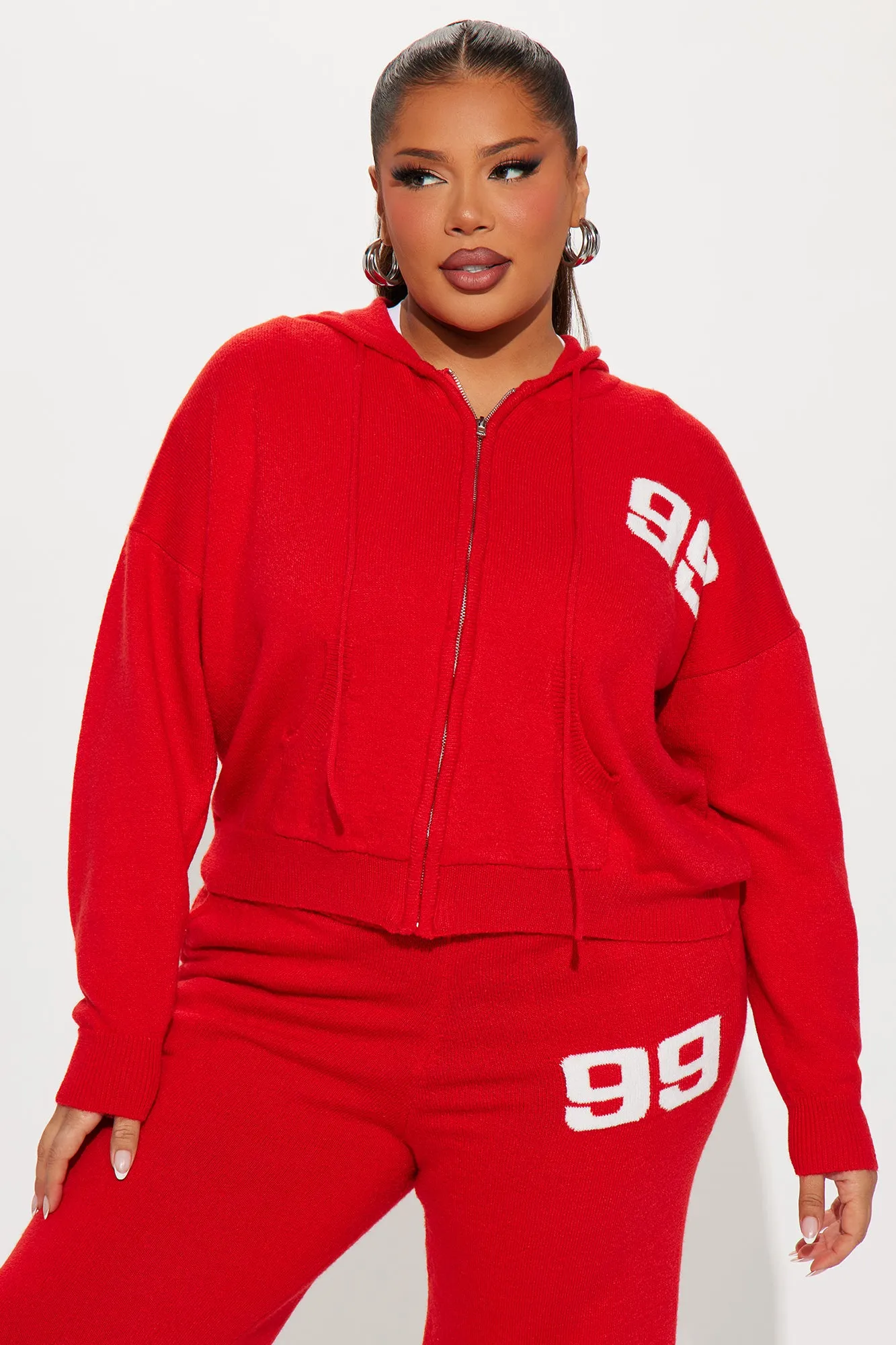 99 Problems Sweater Pant Set - Red