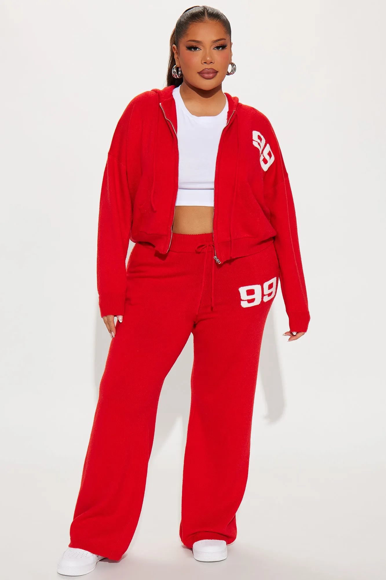 99 Problems Sweater Pant Set - Red