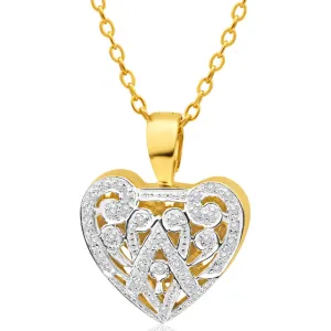 9ct Charming Yellow Gold Diamond Pendant