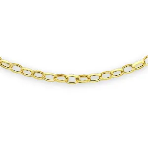 9ct Gold 3mm Oval Belcher Chain