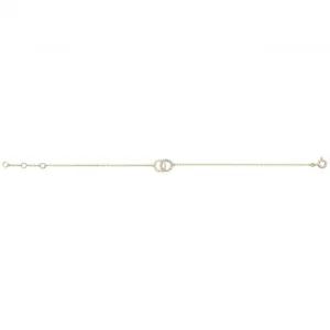 9ct Gold Ladies Bracelet with Zirconia Double Circle Design